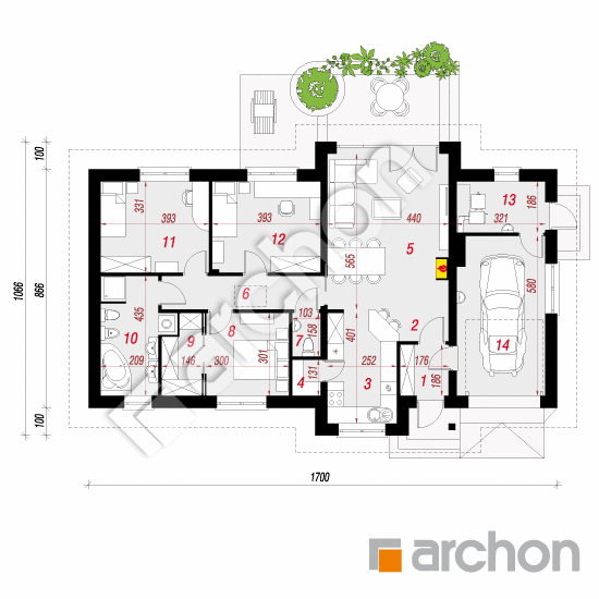 gotowy projekt Dom w nerinach 4 rzut parteru