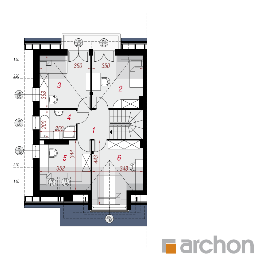 gotowy projekt Dom w klematisach 10 (AB) rzut poddasza