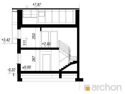 gotowy projekt Dom w klematisach 10 (AB) przekroj budynku