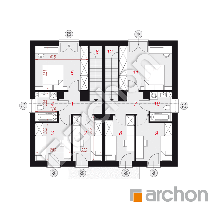 gotowy projekt Dom w tunbergiach (R2) rzut poddasza