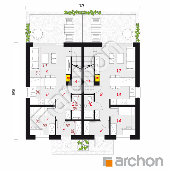 gotowy projekt Dom w tunbergiach (R2) rzut parteru