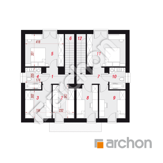 gotowy projekt Dom w tunbergiach (R2) rzut poddasza