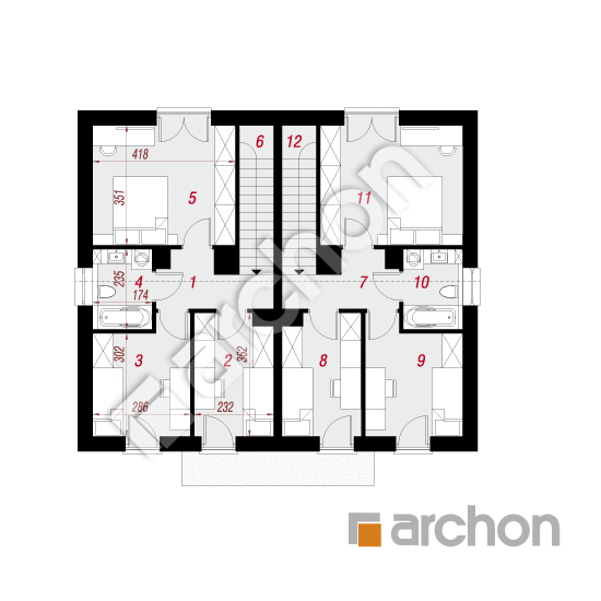 gotowy projekt Dom w tunbergiach (R2) rzut poddasza