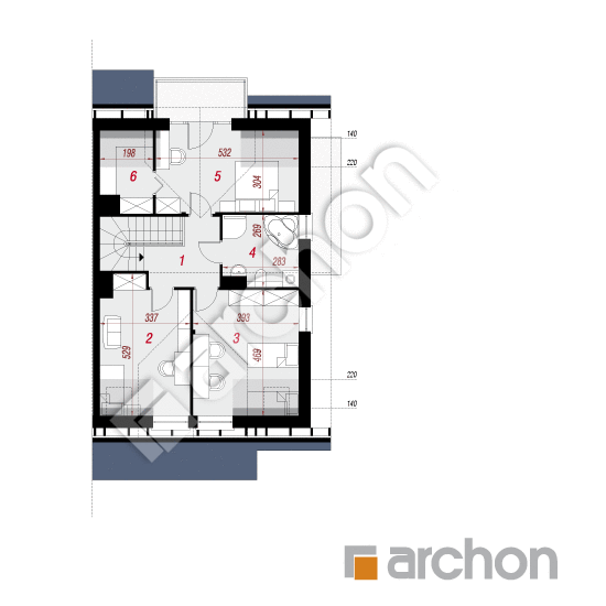 gotowy projekt Dom w klematisach 7 (B) rzut poddasza