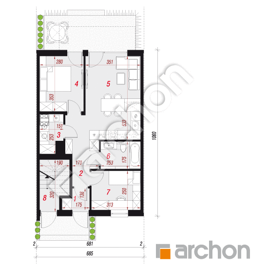 gotowy projekt Dom w bratkach 19 (R2SE) rzut parteru