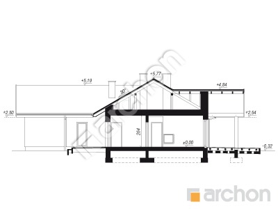 gotowy projekt Dom w berberysach (G2) przekroj budynku