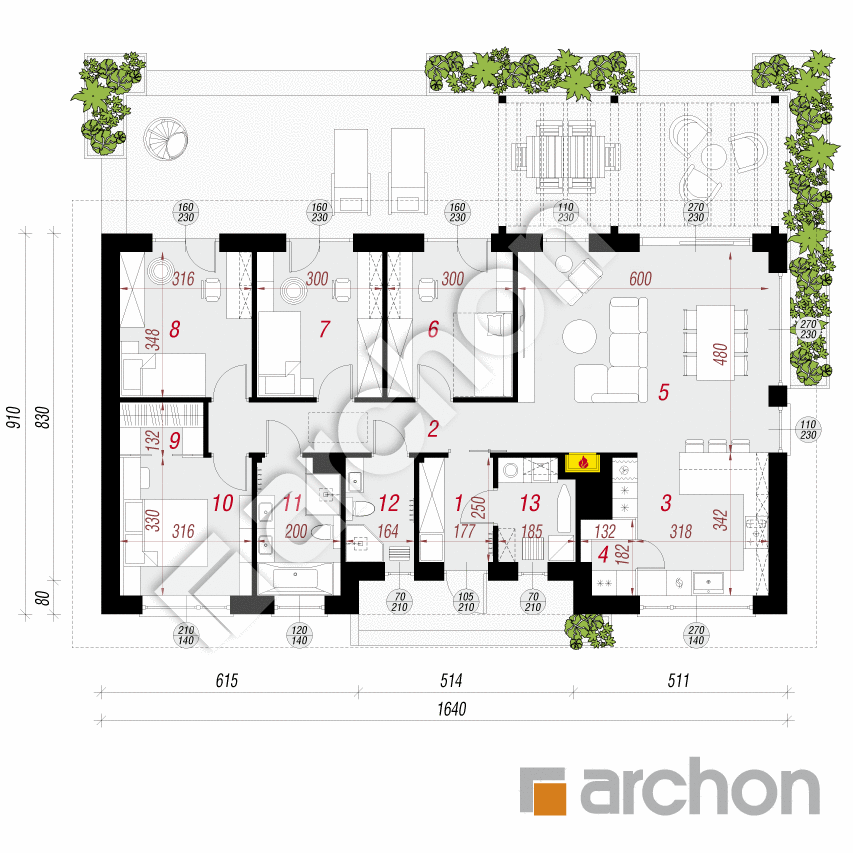 gotowy projekt Dom w kosaćcach 57 rzut parteru