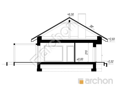 gotowy projekt Dom w kosaćcach 57 przekroj budynku