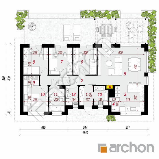 gotowy projekt Dom w kosaćcach 57 rzut parteru