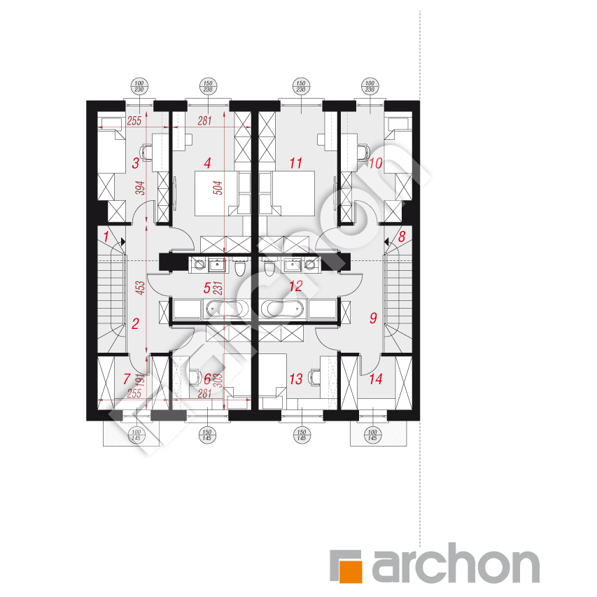 gotowy projekt Dom w riveach 23 (GR2B) rzut piętra