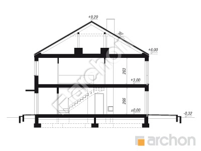 gotowy projekt Dom w riveach 23 (GR2B) przekroj budynku