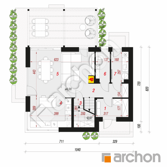 gotowy projekt Dom w krotonach 4 rzut parteru