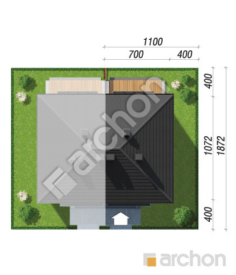 gotowy projekt Dom w bratkach 3 (R2B) sytuacja
