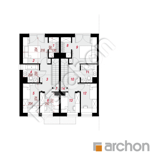 gotowy projekt Dom w riveach 4 (R2BA) rzut poddasza
