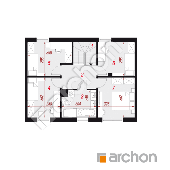 gotowy projekt Dom w murajach (GS) rzut poddasza