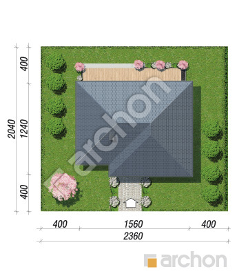 gotowy projekt Dom w przebiśniegach 24 (E) OZE sytuacja