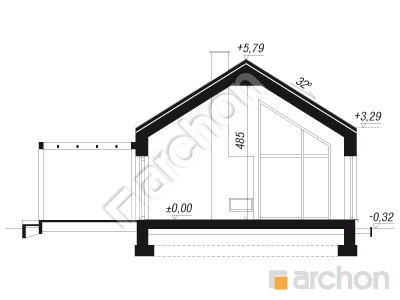 gotowy projekt Dom w fantazjach 2 (E) przekroj budynku
