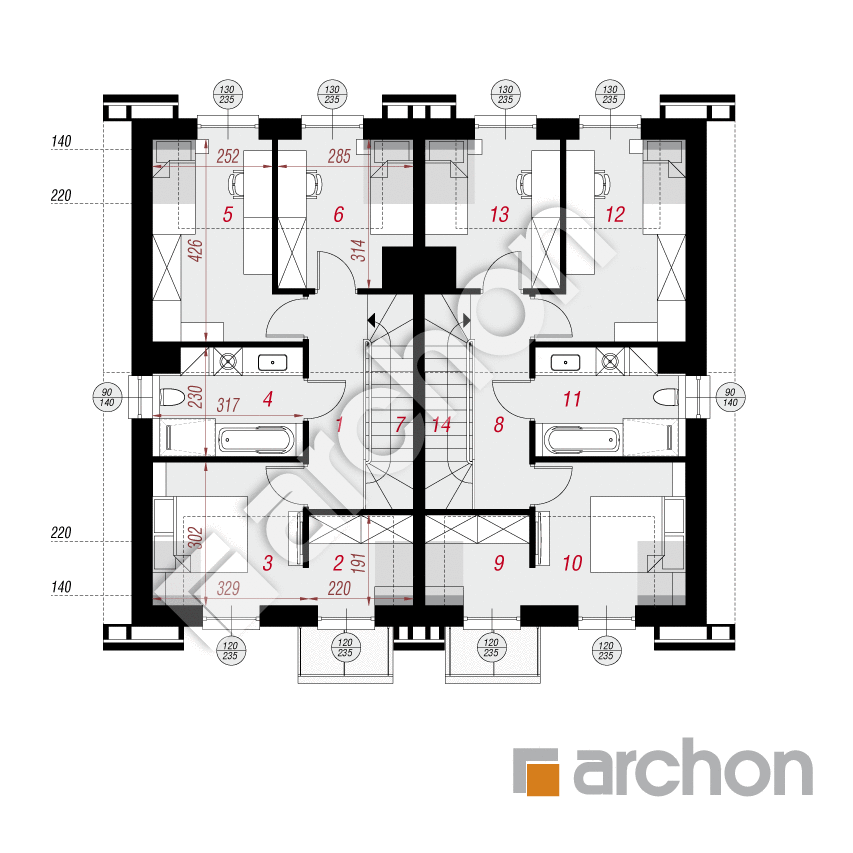 gotowy projekt Dom w riveach 16 (GR2) rzut poddasza