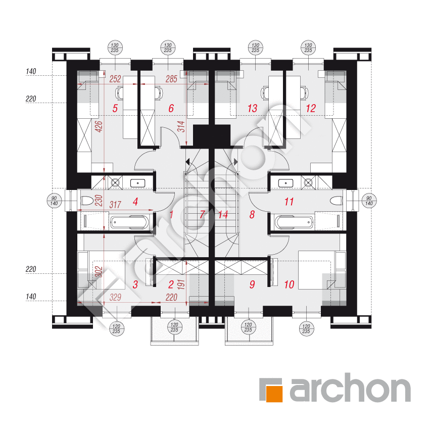 gotowy projekt Dom w riveach 16 (GR2) rzut poddasza
