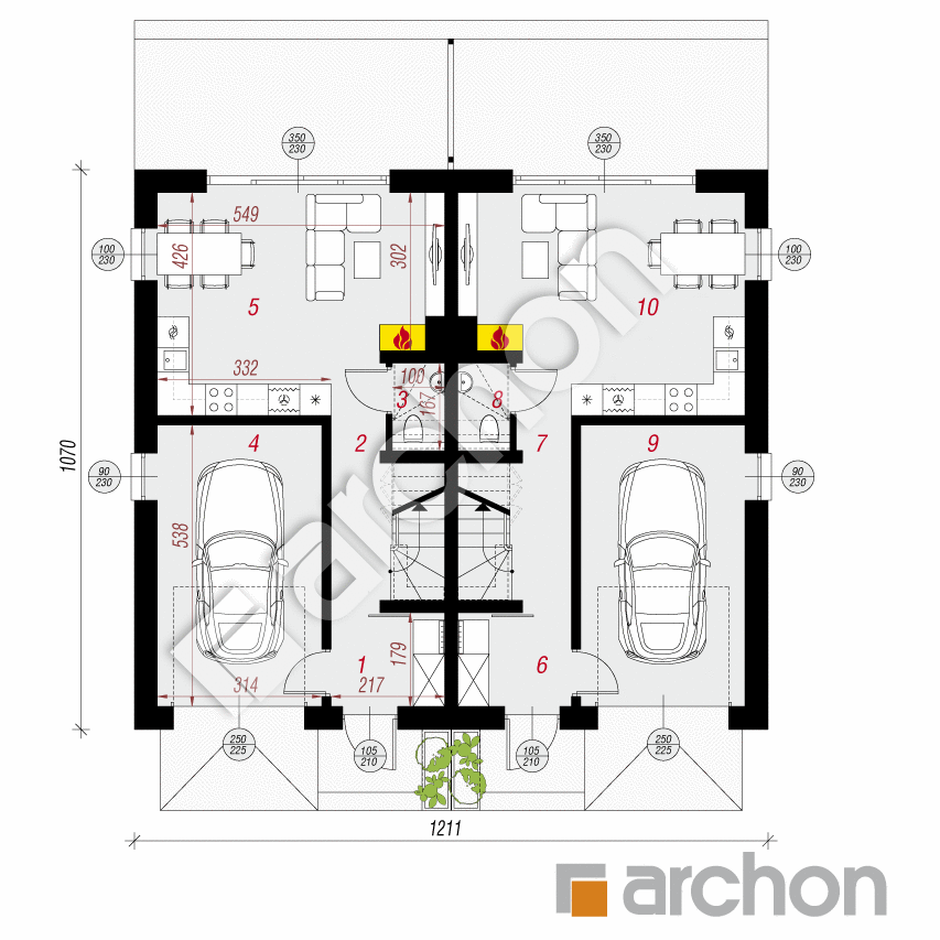 gotowy projekt Dom w riveach 16 (GR2) rzut parteru