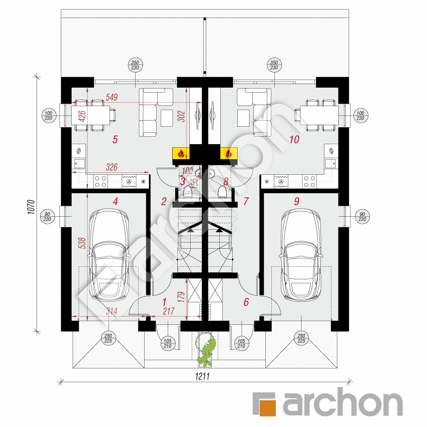 gotowy projekt Dom w riveach 16 (GR2) rzut parteru