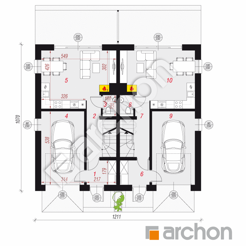 gotowy projekt Dom w riveach 16 (GR2) rzut parteru