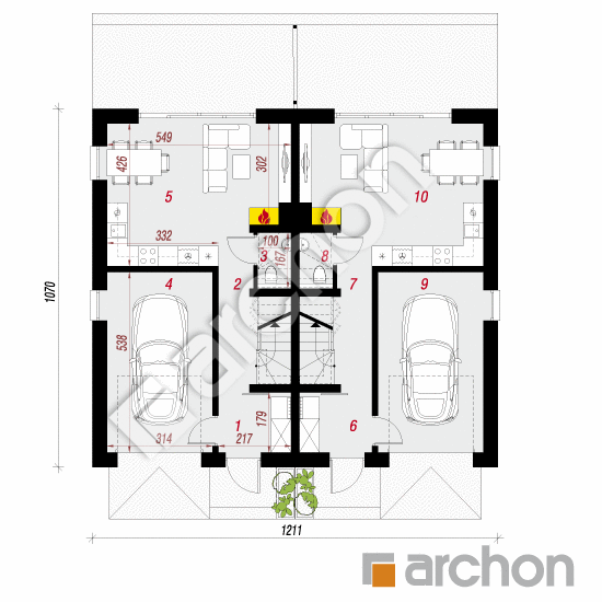 gotowy projekt Dom w riveach 16 (GR2) rzut parteru