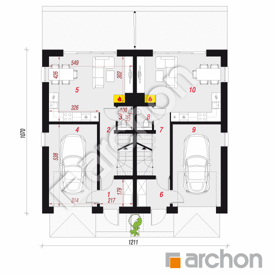 gotowy projekt Dom w riveach 16 (GR2) rzut parteru
