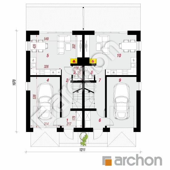 gotowy projekt Dom w riveach 16 (GR2) rzut parteru