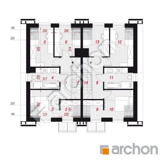 gotowy projekt Dom w riveach 16 (GR2) rzut poddasza