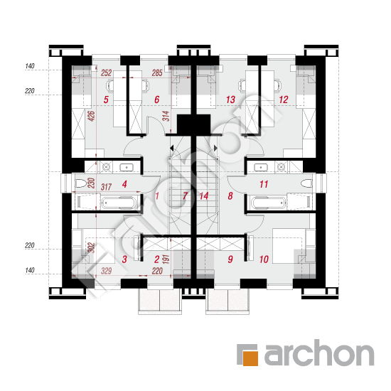 gotowy projekt Dom w riveach 16 (GR2) rzut poddasza