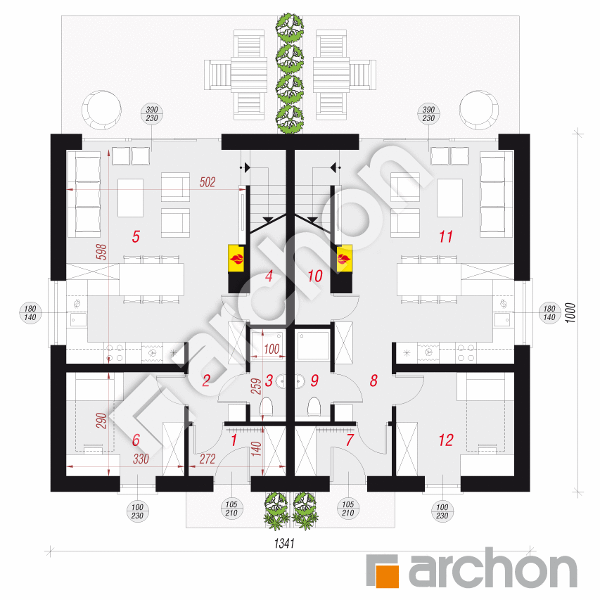 gotowy projekt Dom w tunbergiach 3 (R2) rzut parteru