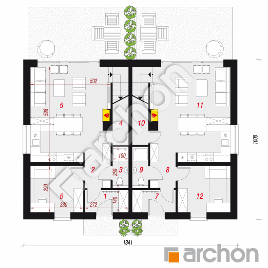 gotowy projekt Dom w tunbergiach 3 (R2) rzut parteru