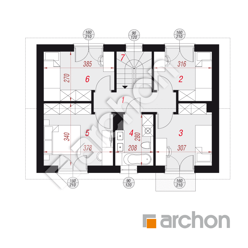 gotowy projekt Dom w everniach 3 rzut poddasza