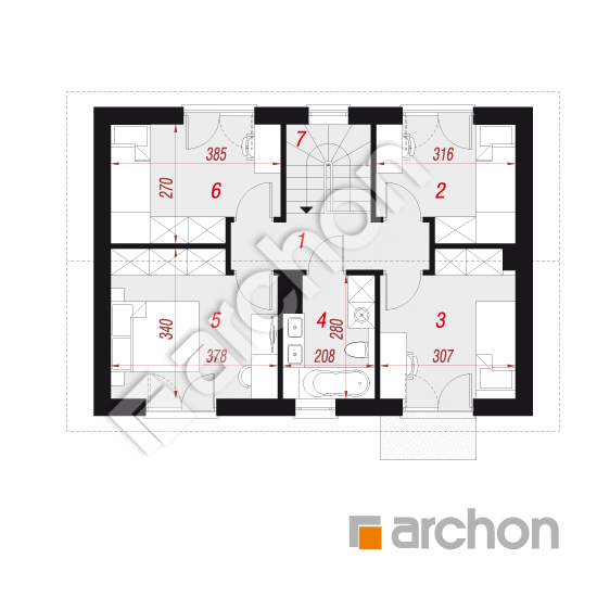 gotowy projekt Dom w everniach 3 rzut poddasza