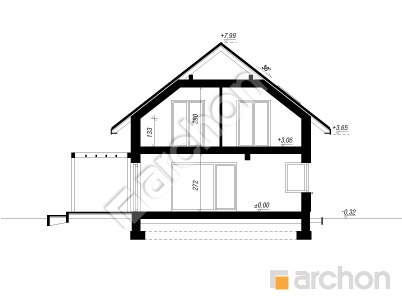gotowy projekt Dom pod brzoskwinią 3 (GE) przekroj budynku