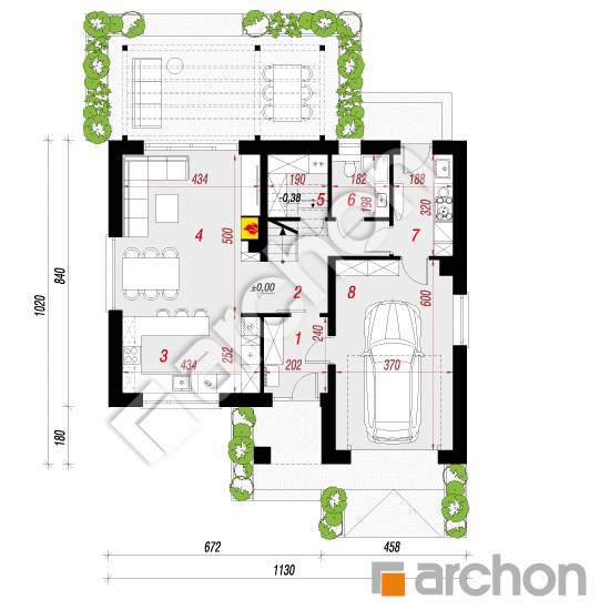 gotowy projekt Dom w lucernie 19 (GE) rzut parteru