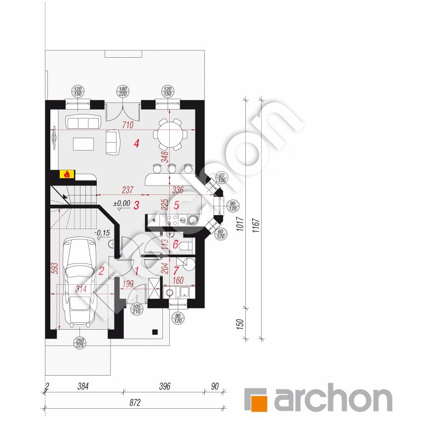 gotowy projekt Dom w klematisach 2 rzut parteru