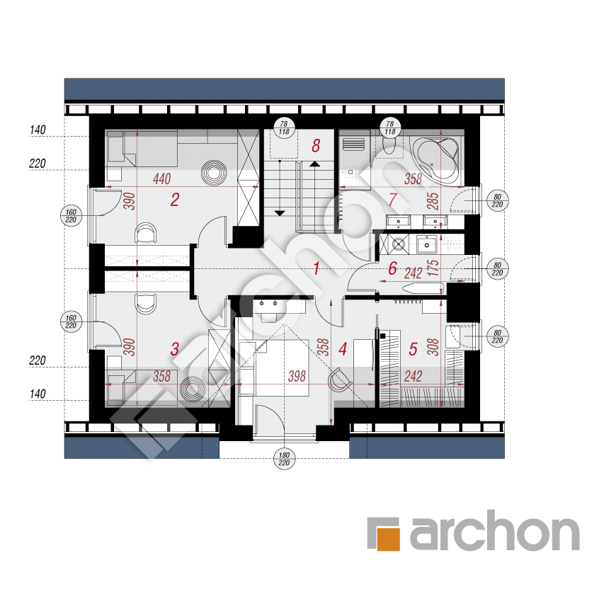 gotowy projekt Dom w lucernie 21 rzut poddasza