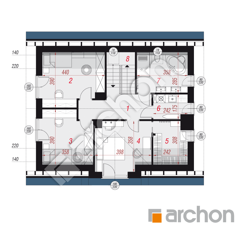 gotowy projekt Dom w lucernie 21 rzut poddasza