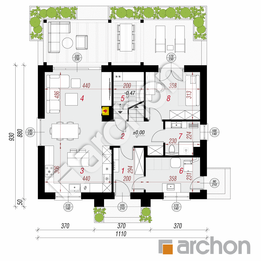 gotowy projekt Dom w lucernie 21 rzut parteru