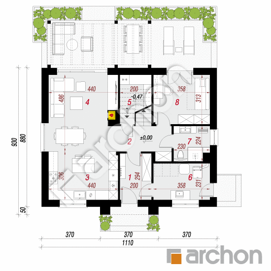 gotowy projekt Dom w lucernie 21 rzut parteru