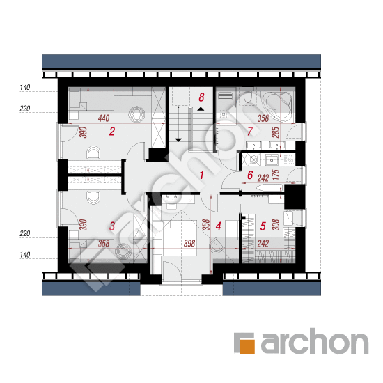 gotowy projekt Dom w lucernie 21 rzut poddasza