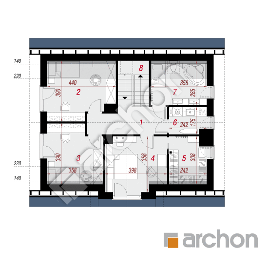 gotowy projekt Dom w lucernie 21 rzut poddasza