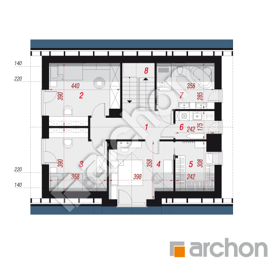 gotowy projekt Dom w lucernie 21 rzut poddasza