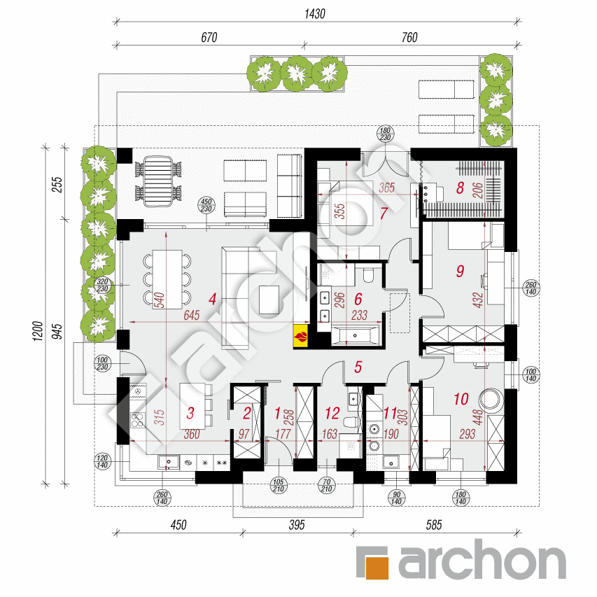 gotowy projekt Dom w przebiśniegach 29 rzut parteru