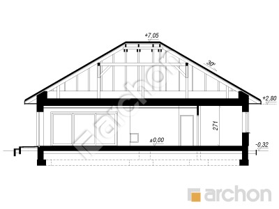gotowy projekt Dom w przebiśniegach 29 przekroj budynku