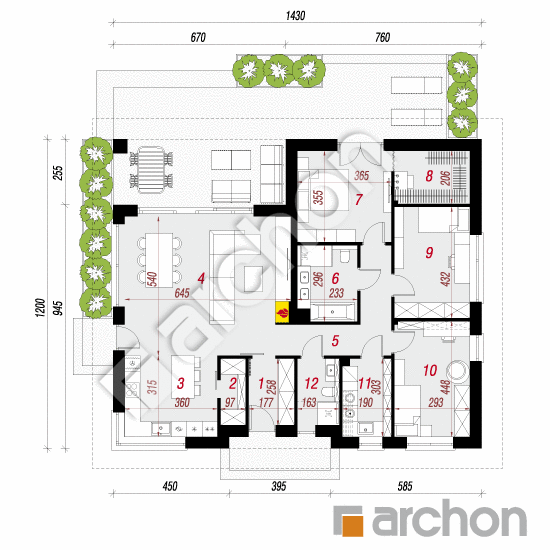 gotowy projekt Dom w przebiśniegach 29 rzut parteru