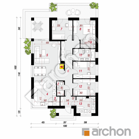 gotowy projekt Dom w renklodach 32 rzut parteru