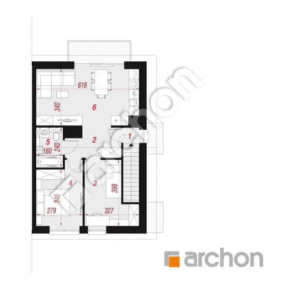 gotowy projekt Dom w omanach 2 (R2B) rzut poddasza